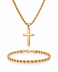 Set Cruz + Rope oro Vesko – colgante cruz y pulsera rope