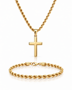 Set Cruz + Rope oro Vesko – colgante cruz y pulsera rope
