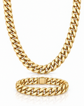 Set Cuban Link 8mm oro Vesko – cadena y pulsera