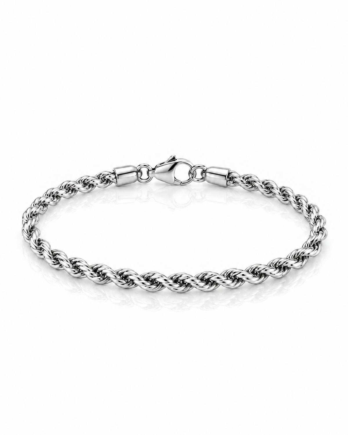 Pulsera Rope 3mm plata Vesko