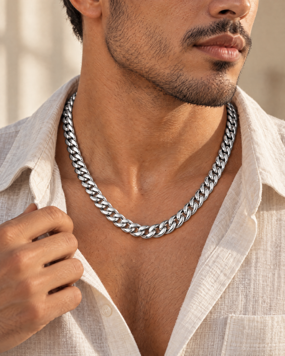 Cadena Cuban Link 8mm plata puesta – Vesko