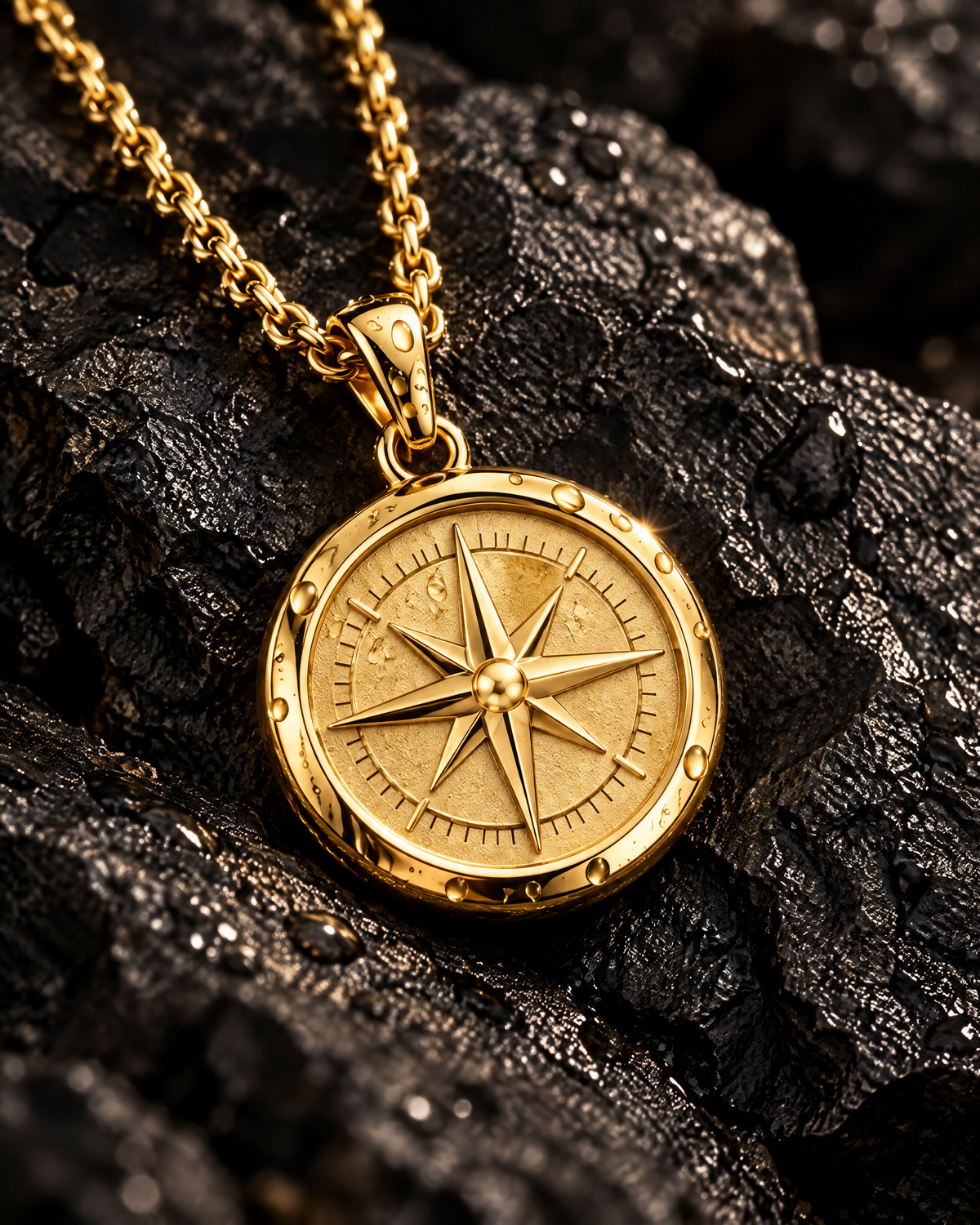 Detalle Colgante Brújula oro – Vesko
