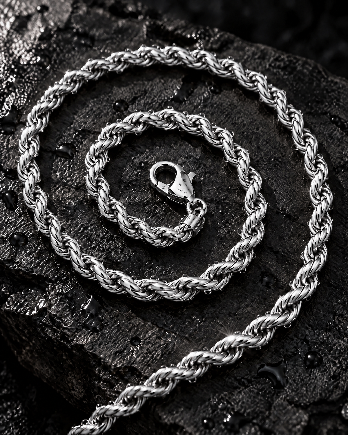 Detalle Cadena Rope 3mm plata – Vesko